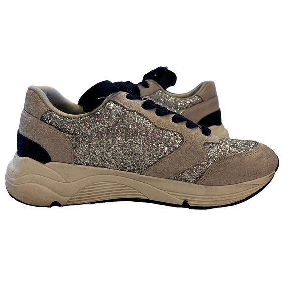 TRUE RELIGION Esther Navy, Gray, Silver Glitter Running Shoes Sneakers S… - Picture 4 of 13